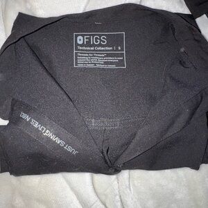 Figs Black Technical Scrub Top